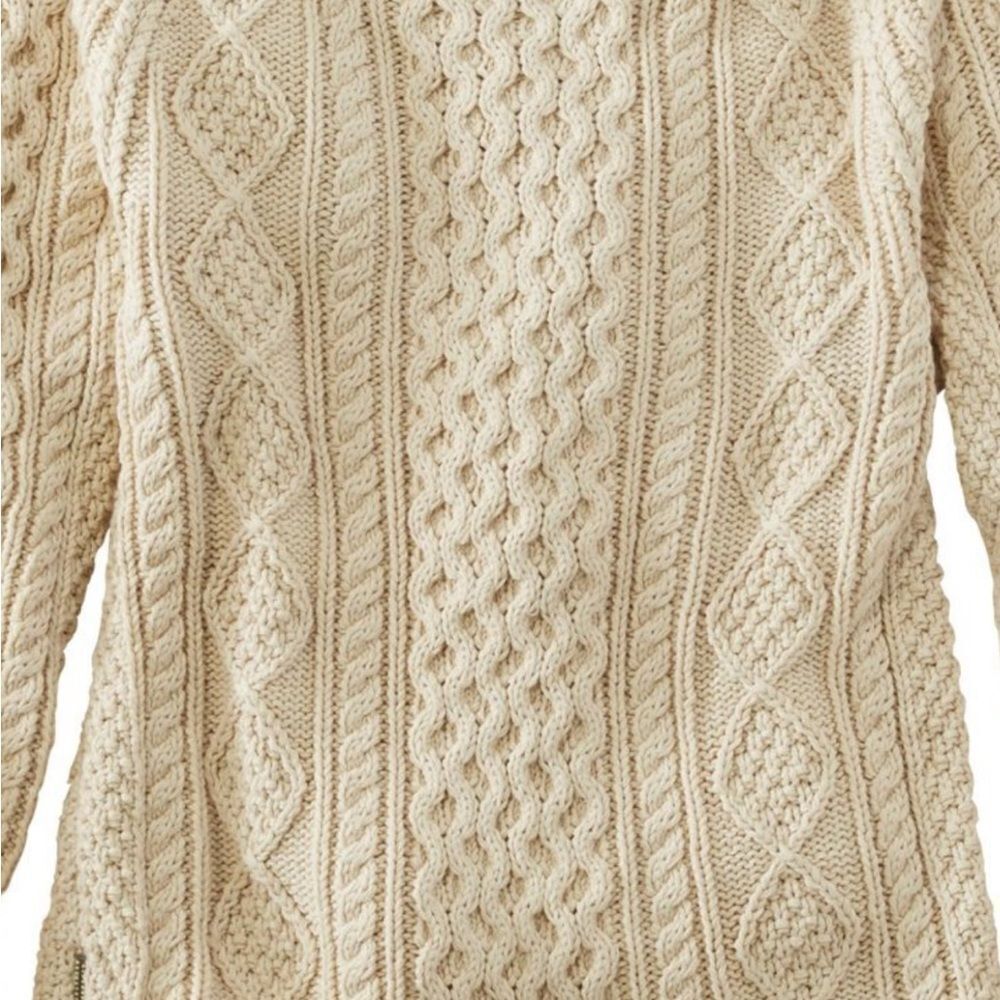 LL Bean Signature Cotton mauve Fisherman Tunic Sweater - Picture 2 of 8